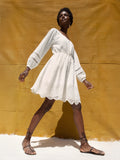 Ivory Mix Broderie Smock Dress