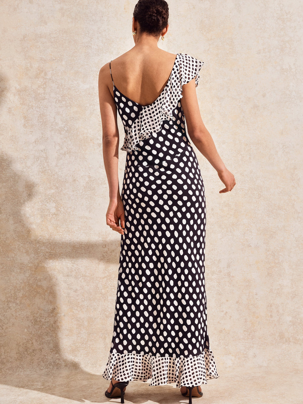 Celeste Corsage-Detail Polka-Dot Dress